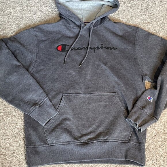 Champion Men's Powerblend Hoodie Sweatshirt Size M Fleece Graphic Logo Pullover - Picture 4 of 11
